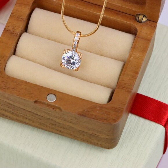 "Elegant White Solitaire Pendant with Sparkling Bail Accent, XPPT1715 - Picture 9 of 13